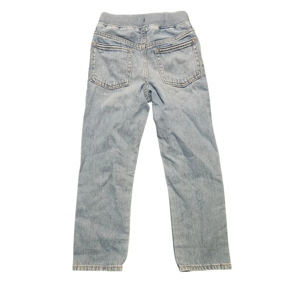 Gap Kids Boys Light Wash Denim Jeans Mickey Mouse Graphic‎ Pull On Waist size 5y